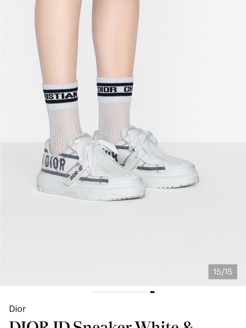 Dior White and Gray Slip-On Sneakers